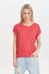Onlmoster Regular Fit Bisiklet Yaka Kadın T Shirt 15106662 NAR ÇİÇEĞİ