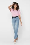 Onlmoster Regular Fit Bisiklet Yaka Kadın T Shirt 15106662 AÇIK PEMBE
