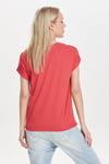 Onlmoster Regular Fit Bisiklet Yaka Kadın T Shirt 15106662 NAR ÇİÇEĞİ