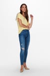 Onlmoster Regular Fit Bisiklet Yaka Kadın T Shirt 15106662 AÇIK SARI