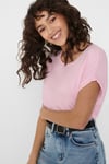 Onlmoster Regular Fit Bisiklet Yaka Kadın T Shirt 15106662 AÇIK PEMBE