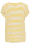 Onlmoster Streç Çizgili Regular Fit Bisiklet Yaka Kadın T Shirt 15206243 SARI-BEYAZ