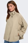 Onlnana Relaxed Fit Düğme Ayrıntılı Dik Yaka Kadın Mont 15361452 BEJ
