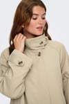 Onlnana Relaxed Fit Düğme Ayrıntılı Dik Yaka Kadın Mont 15361452 BEJ