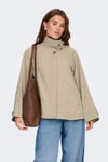 Onlnana Relaxed Fit Düğme Ayrıntılı Dik Yaka Kadın Mont 15361452 BEJ