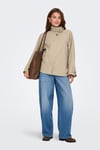 Onlnana Relaxed Fit Düğme Ayrıntılı Dik Yaka Kadın Mont 15361452 BEJ
