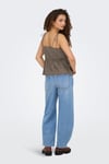 Onlnele Regular Fit V Yaka Bağlama Detaylı İnce Askılı Kadın Bluz 15370325 VİZON