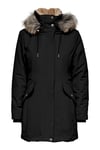 Onlnewpriska İçi Peluş Astarlı Kapüşonlu Kadın Parka 15300627 SİYAH