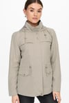 Onlnewstarline Regular Fit Kapüşonlu Cepli Mevsimlik Kadın Mont 15218612 TAŞ