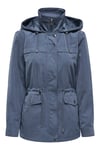 Onlnewstarline Regular Fit Kapüşonlu Cepli Mevsimlik Kadın Mont 15218612 AÇIK İNDİGO