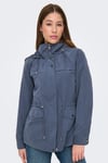 Onlnewstarline Regular Fit Kapüşonlu Cepli Mevsimlik Kadın Mont 15218612 AÇIK İNDİGO