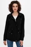 Onlnewstarline Regular Fit Kapüşonlu Cepli Mevsimlik Kadın Mont 15218612 SİYAH