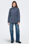 Onlnewstarline Regular Fit Kapüşonlu Cepli Mevsimlik Kadın Mont 15218612 AÇIK İNDİGO