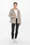 Onlnewstarline Regular Fit Kapüşonlu Cepli Mevsimlik Kadın Mont 15218612 TAŞ