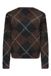 Onlnoeme Regular Fit Baklava Desenli Bisiklet Yaka Kadın Hırka 15378142 KAHVE-SİYAH