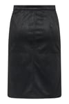 Onloline Regular Fit Suni Deri Yırtmaçlı Kadın Etek 15357433 SİYAH