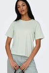 Onlonly % 100 Pamuk Regular Fit Bisiklet Yaka Kadın T Shirt 15270390 AÇIK YEŞİL