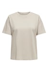 Onlonly % 100 Pamuk Regular Fit Bisiklet Yaka Kadın T Shirt 15270390 BEJ