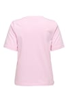 Onlonly % 100 Pamuk Regular Fit Bisiklet Yaka Kadın T Shirt 15270390 AÇIK PEMBE