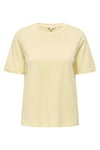 Onlonly % 100 Pamuk Regular Fit Bisiklet Yaka Kadın T Shirt 15270390 AÇIK SARI