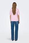 Onlonly % 100 Pamuk Regular Fit Bisiklet Yaka Kadın T Shirt 15270390 AÇIK PEMBE