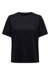 Onlonly % 100 Pamuk Regular Fit Bisiklet Yaka Kadın T Shirt 15270390 SİYAH