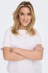 Onlonly % 100 Pamuk Regular Fit Bisiklet Yaka Kadın T Shirt 15270390 BEYAZ