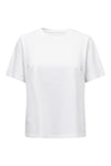 Onlonly % 100 Pamuk Regular Fit Bisiklet Yaka Kadın T Shirt 15270390 BEYAZ