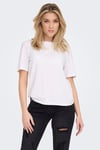 Onlonly % 100 Pamuk Regular Fit Bisiklet Yaka Kadın T Shirt 15270390 BEYAZ