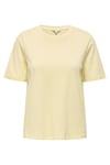 Onlonly % 100 Pamuk Regular Fit Bisiklet Yaka Kadın T Shirt 15270390 AÇIK SARI