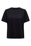 Onlonly % 100 Pamuk Regular Fit Bisiklet Yaka Kadın T Shirt 15270390 SİYAH
