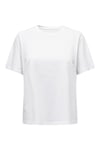 Onlonly % 100 Pamuk Regular Fit Bisiklet Yaka Kadın T Shirt 15270390 BEYAZ