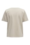 Onlonly % 100 Pamuk Regular Fit Bisiklet Yaka Kadın T Shirt 15270390 BEJ