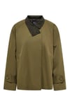 Onlorchid Dik Yaka Fermuarlı Kadın Mont 15373732 Olive