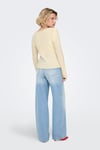 Onlpamela Slim Fit Bisiklet Yaka Örme Kadın Kazak 15363061 KREM