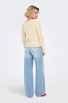 Onlpamela Slim Fit Bisiklet Yaka Örme Kadın Kazak 15363061 KREM