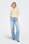 Onlpamela Slim Fit Bisiklet Yaka Örme Kadın Kazak 15363061 KREM