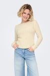 Onlpamela Slim Fit Bisiklet Yaka Örme Kadın Kazak 15363061 KREM