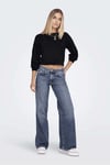 Onlpiumo Regular Fit Jakarlı Kadın Kazak 15235973 SİYAH