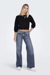 Onlpiumo Regular Fit Jakarlı Kadın Kazak 15235973 SİYAH