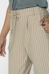 Onlpoptrash Çizgili Normal Bel Regular Fit Kadın Pantolon 15176615 BEJ