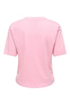 Onlrhine Pamuklu Boxy Fit Taş Detaylı Bisiklet Yaka Kadın T Shirt 15368901 PEMBE