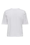 Onlrhine Pamuklu Boxy Fit Taş Detaylı Bisiklet Yaka Kadın T Shirt 15368901 BEYAZ
