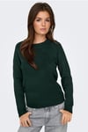 Onlrica Regular Fit Bisiklet Yaka Kadın Kazak 15204279 KOYU YEŞİL