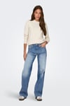 Onlrica Regular Fit Bisiklet Yaka Kadın Kazak 15204279 KREM