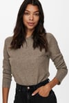 Onlrica Regular Fit Bisiklet Yaka Kadın Kazak 15204279 KAHVE
