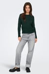 Onlrica Regular Fit Bisiklet Yaka Kadın Kazak 15204279 KOYU YEŞİL