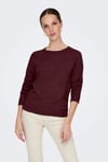 Onlrica Regular Fit Bisiklet Yaka Kadın Kazak 15204279 VİŞNE