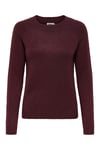 Onlrica Regular Fit Bisiklet Yaka Kadın Kazak 15204279 VİŞNE