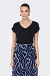 Onlrilla Regular Fit V Yaka Kısa Kollu Kadın T Shirt 15315776 SİYAH